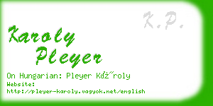 karoly pleyer business card